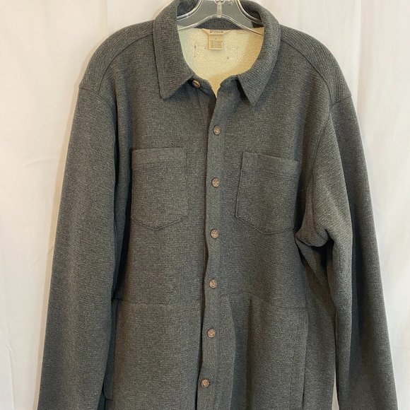 Duluth Trading Gray Long Sleeve Sherpa Lined Sweater Jacket NWOT Men's Size L - Picture 2 of 12